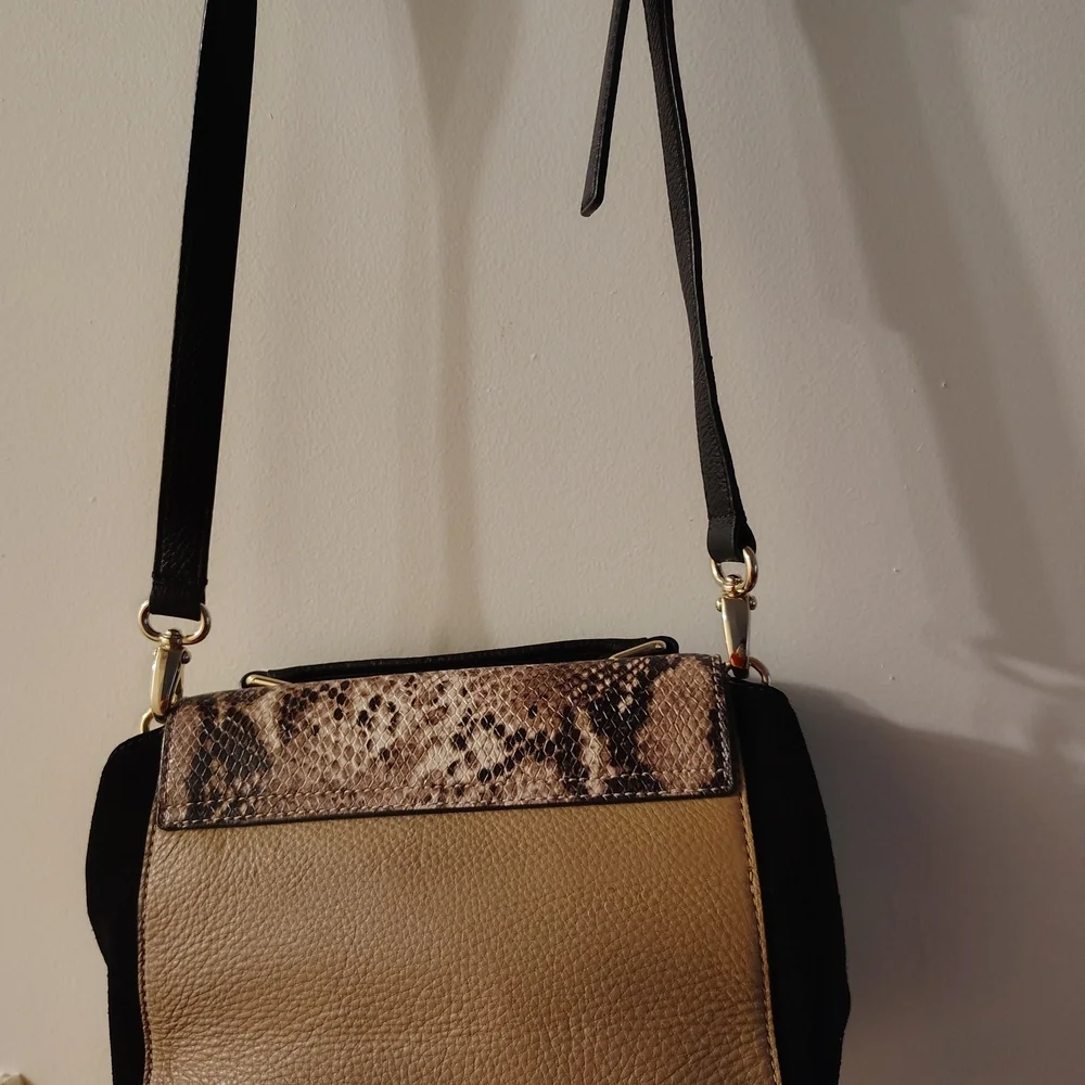 Kate Spade Black and Brown Snake Print Shoulder Bag